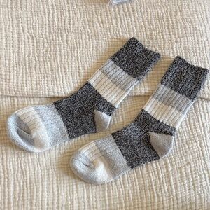 Neutral Ribbed Socks grey white black